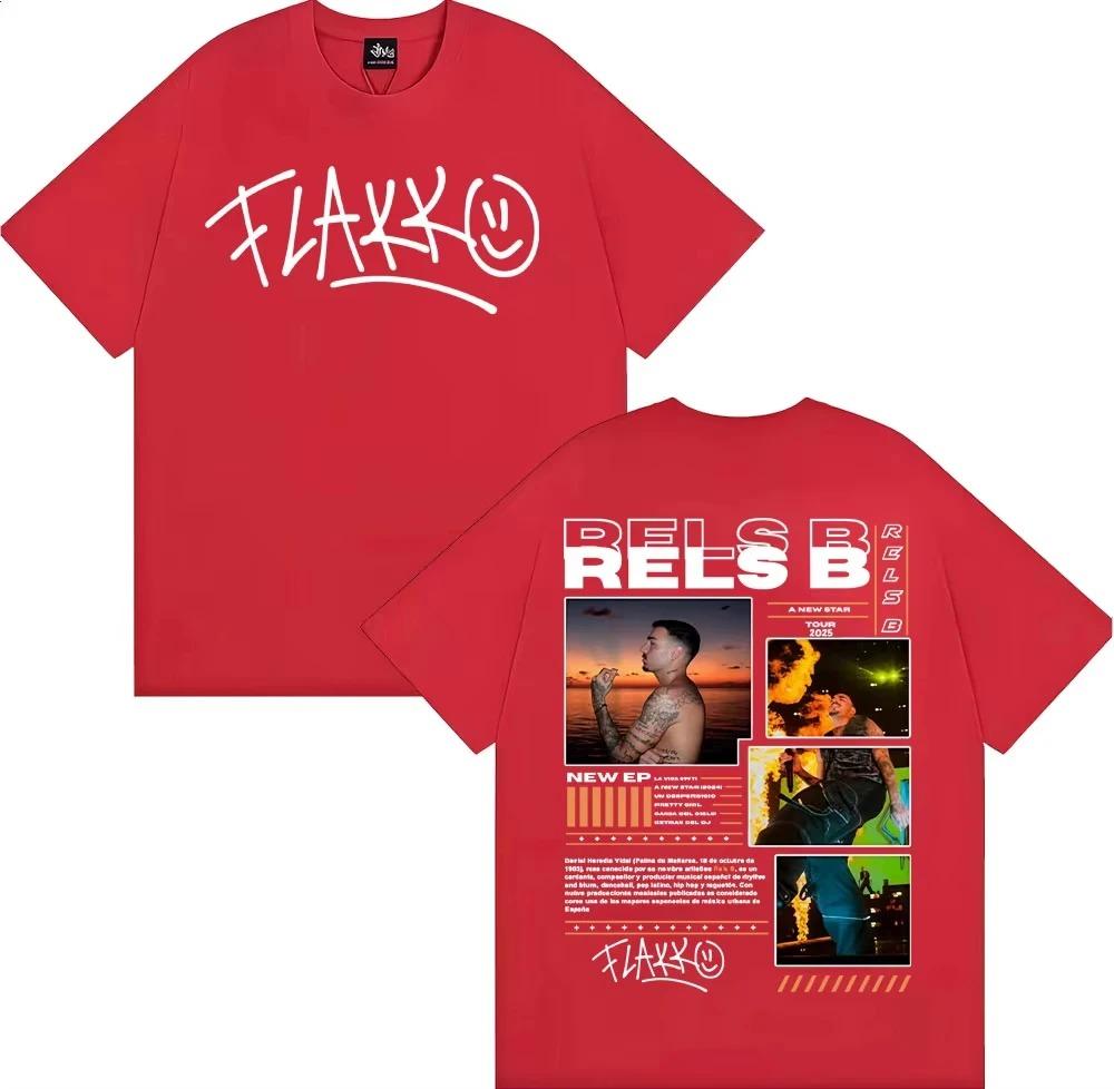 Rapper RELS B Skinny Flakk 2026 Tour Merch TShirt Unisex Fashion Hip Hop Retro Casual Short Sleeve Women And Men TShirt