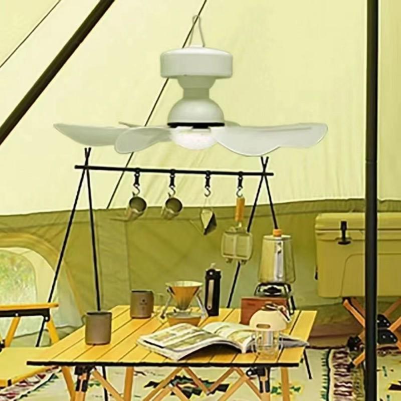 Solar-Powered Ceiling Fan with Light & Remote for Outdoor Camping