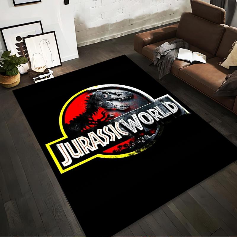 

Jurassic World Logo Carpet, Dinosaur Pattern, Black Red Home Decor Suitable for use as an anti-slip for living room bedroom sofas 40x60cm( 15x23in )