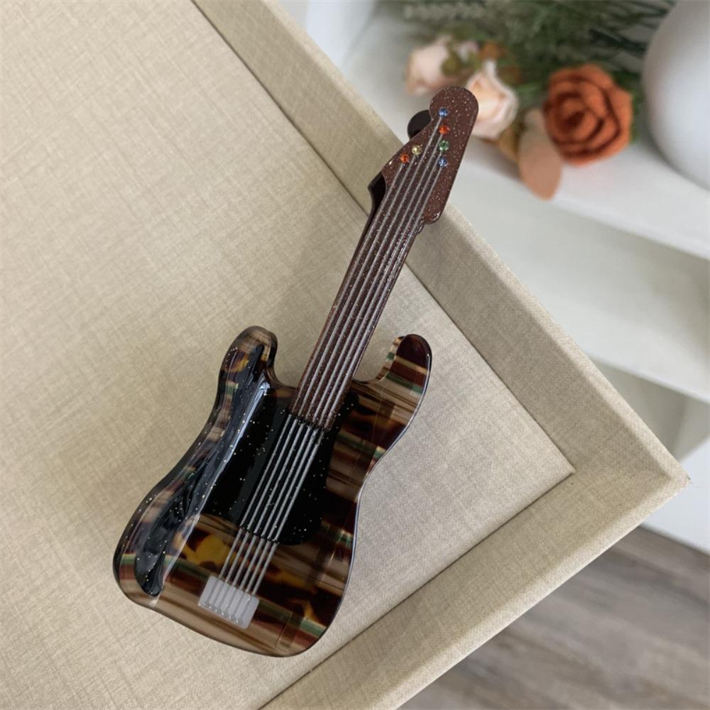 Video Tape Acetate Guitar Hair Claw Acetic Acid Big Shark Clip Personalized Music Hair Clip  Female