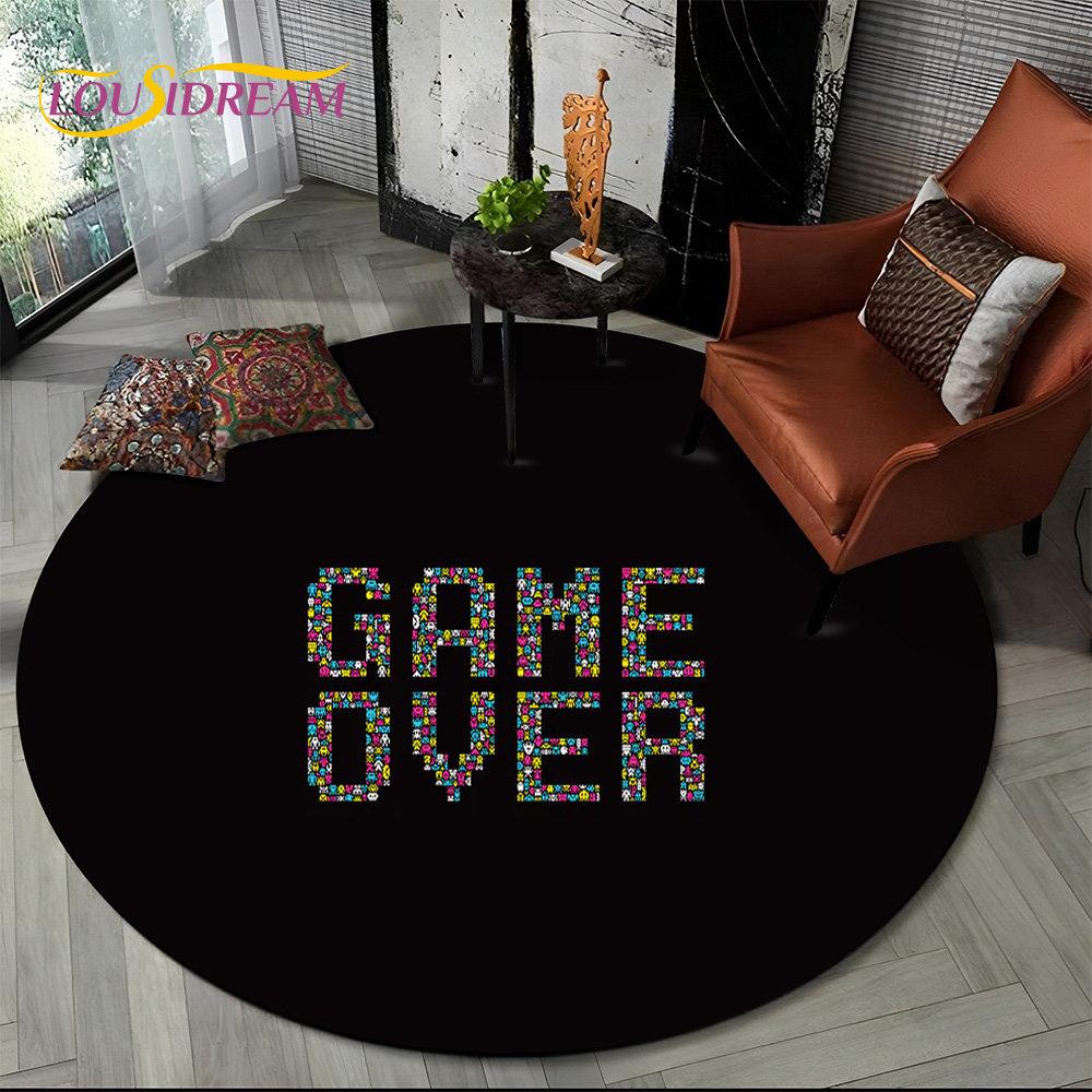 

3D Игровой Ковер Круглый Мультяшный Игровой Коврик для Геймера, Ковер для Гостиной Детской Комнаты Дивана Игровой Комнаты, Нескользящий Коврик для Пола Diameter 60cm