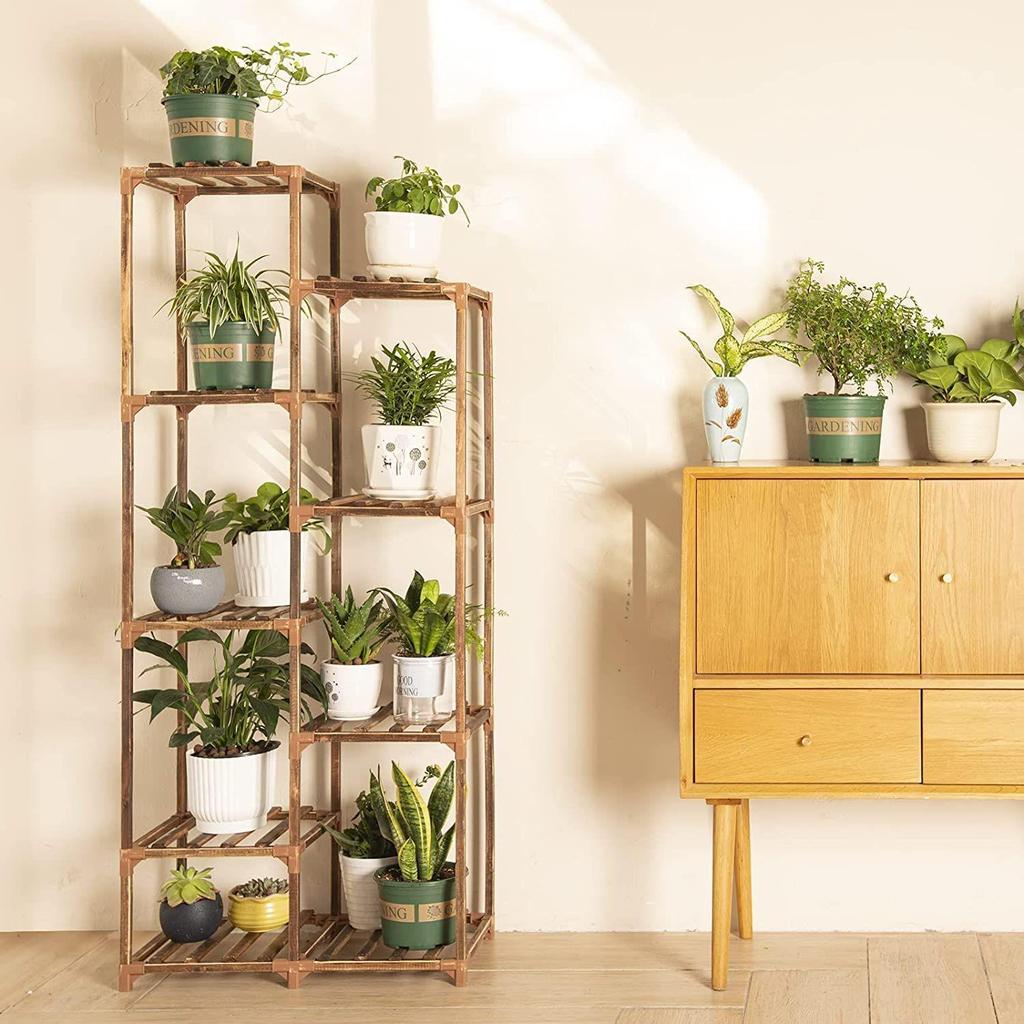 INS Antiseptic Wood Plant Stand: Movable Flower & Succulent Rack for Indoor/Outdoor Use