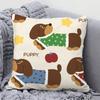1 Stück Dackel Cartoon Animation Kissenbezug Quadratisches Kissen Schlafzimmer Sofa Freizeit Komfort Kissen Auto Wohnzimmer Heimdekoration 40X40