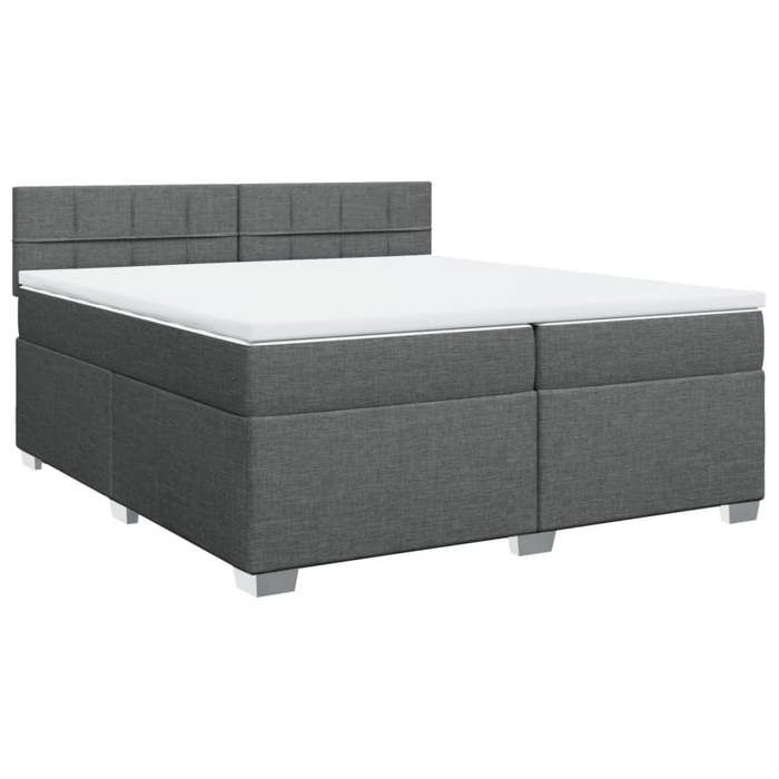 Maison Exclusive - Sommier à lattes de lit avec matelas Gris foncé 200x200cm Tissu