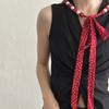 Ribbon Pearl Necklace Scarf Adjustable Polka Dots Scarf All-match Waist Chain  Summer Season
