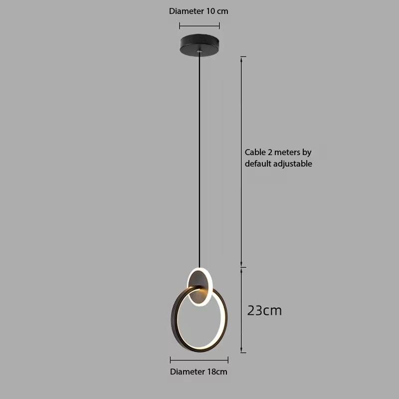 Lămpi cu suspendare cu LED nordic, auriu, negru, candelabru, lumini suspendate pentru dormitor, noptiera, lectură, restaurant, bar, decorativ