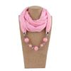 Scarf Necklace Ethnic Chiffon Solid Tassel Gorgeous Beaded Pendants Jewelry Necklace Scarf Fashion Accessories