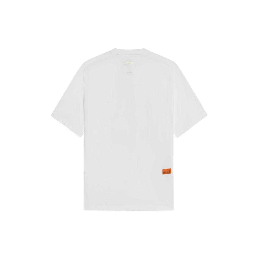 Li Ning X Disney Collaboration Sports Fashion Series Cartoon Pattern Printed Round Neck Short Sleeve T-Shirt Unisex T-Shirt White AHSS585-2
