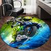 Valentino Riding Through The Storm Round Rug, Non-slip Chair Mat, Home Decor, Circle Carpet Perfect for Office, Bedroom, Living Room,Christmas Gift