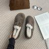 2025 Autumn and Winter New Lamb Wool All-inclusive Lazy One-pedal Plush Single Shoes Thick-soled Plush Cotton Shoes