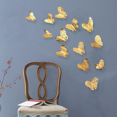 12 ks 3D dutých samolepiek na stenu Decal Butterfly Magnet na chladničku Home DIY dekorácia