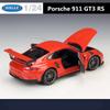 WELLY 1:24 Porsche 911 GT3 RS Alloy Sports Car Model Diecast Metal Track Racing Car Vehicles Model High Simulation Kids Toy Gift