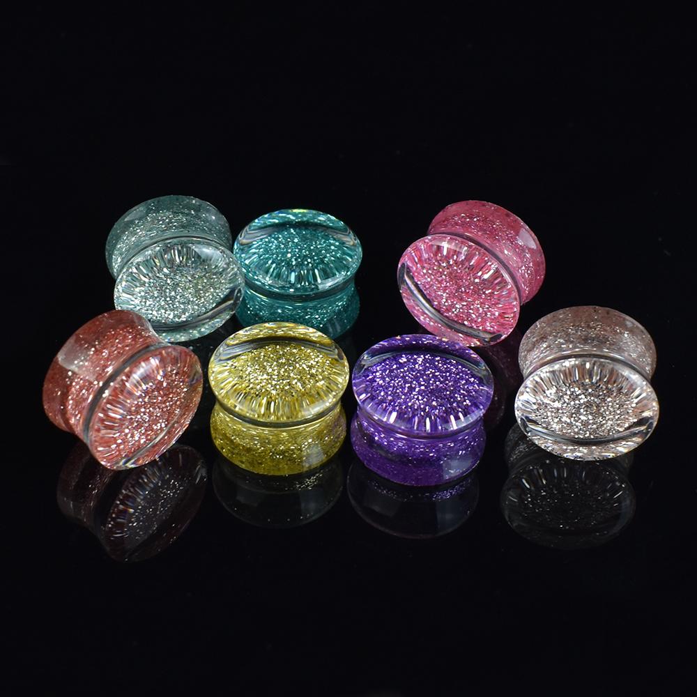 6-50 mm, reine Farbe, glänzende Ohrstöpsel und Tunnel, Ohrdehner, Expander, Ohrpiercing-Schmuck