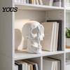 Gothic Desktop Decor 3D Printed Open Mouth Skull Headphone Stand, Skeleton Organizer for Men Organizer, DIY Paintable Ornament Gaming Room