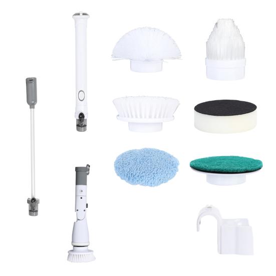 Electric Scrubber Cordless Power Cleaning Brush with Extension Arm and 4 Replaceable Bathroom Cleaning Brush Heads Ideal