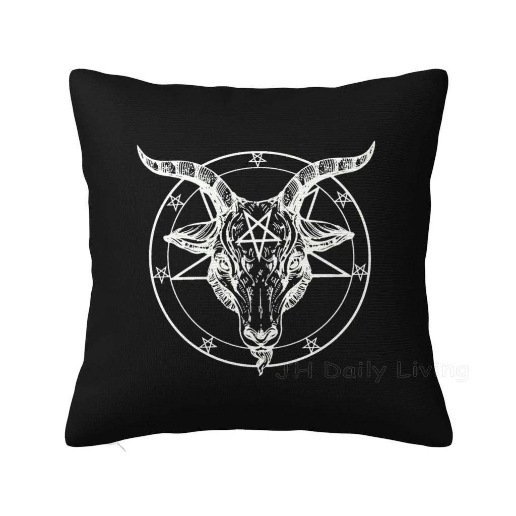 Pentagram With Demon Baphomet Satanic Goat Goth Cushion Cover Home Office Car Decor Pillow Case 45X45Cm Pillowcase Pillow Cover