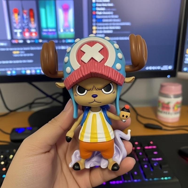 New One Piece 10Cm Tony Chopper Anime Desktop Car Ornament Surrounding Gk Cute Pvc Collection Model Birthday Gift Collection Toy