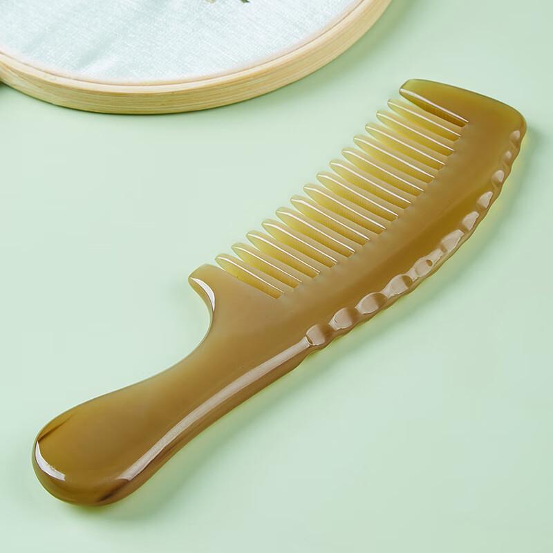 Authentic White Water Buffalo Horn Wide-Tooth Comb