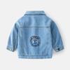Spring and Autumn Boys' Denim Children's Clothing Lion Jacket Casual Toddler Tops Boys' Turn-Down Collar Clothes