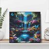 DIY Diamond Painting Canvas Kit for Adults Enchanted Waterfall Butterflies Rhinestone Craft for Stress Relief Living Room Wall Decoration Gift