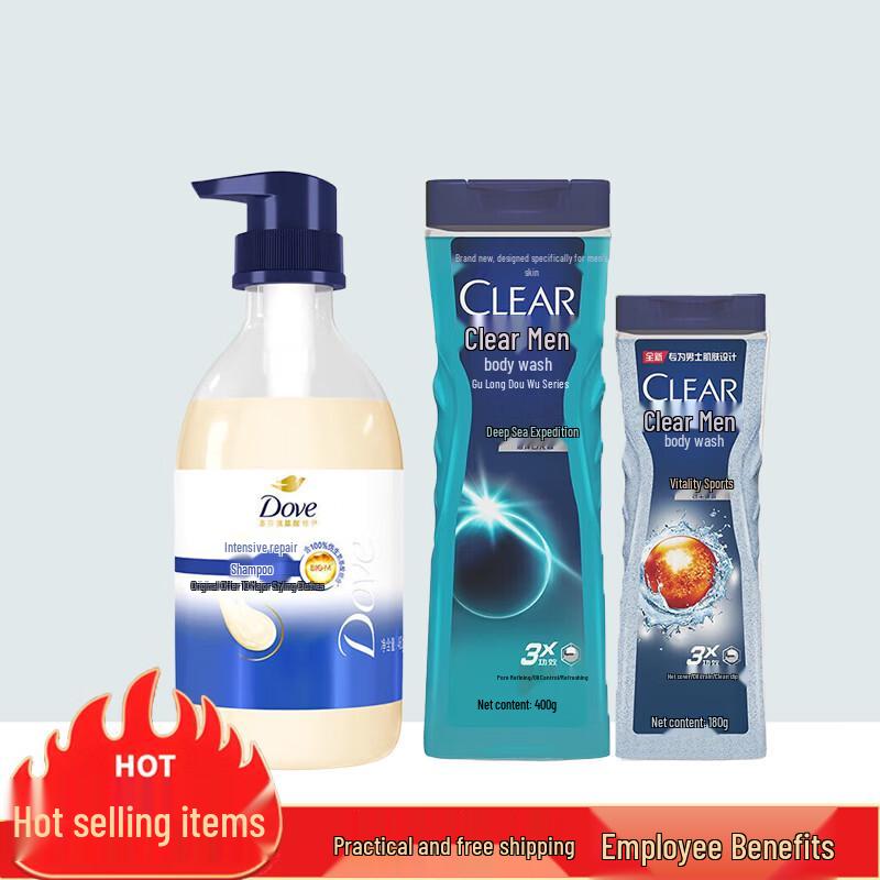 Набор: Питательный шампунь Dove и Гель для душа Clear Men
