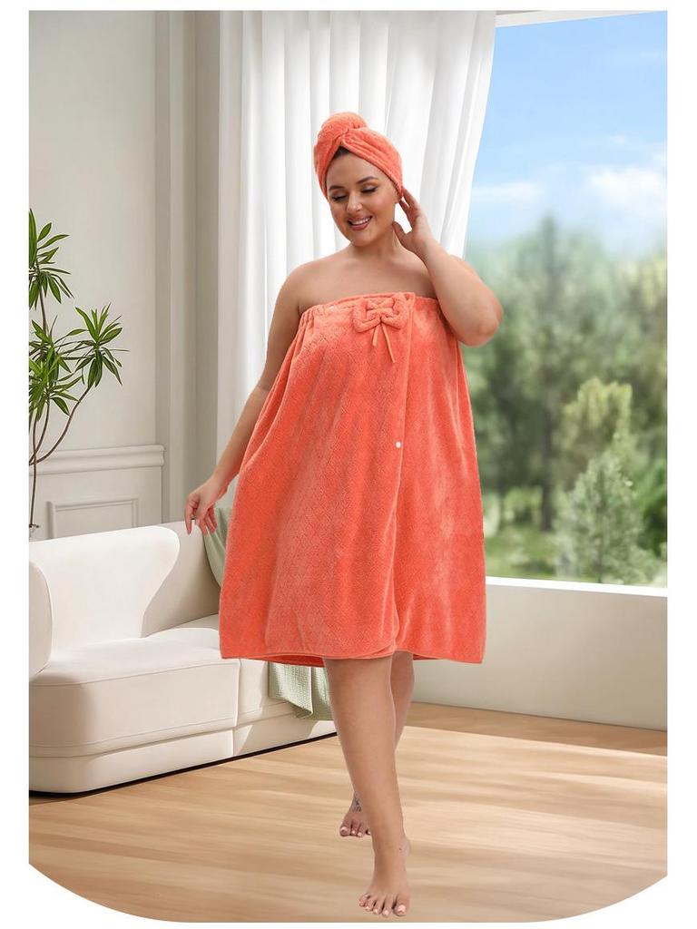 Plus Size Quick-Dry Absorbent Bath Skirt Robe