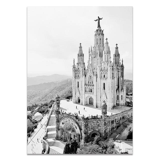 

Уличный пейзаж, холст, картины, домашний декор, печать плакатов, Мадрид, Испания, черный, белый цвет, пейзаж, современные настенные панно, искусство для гостиной 40x60cm No Frame