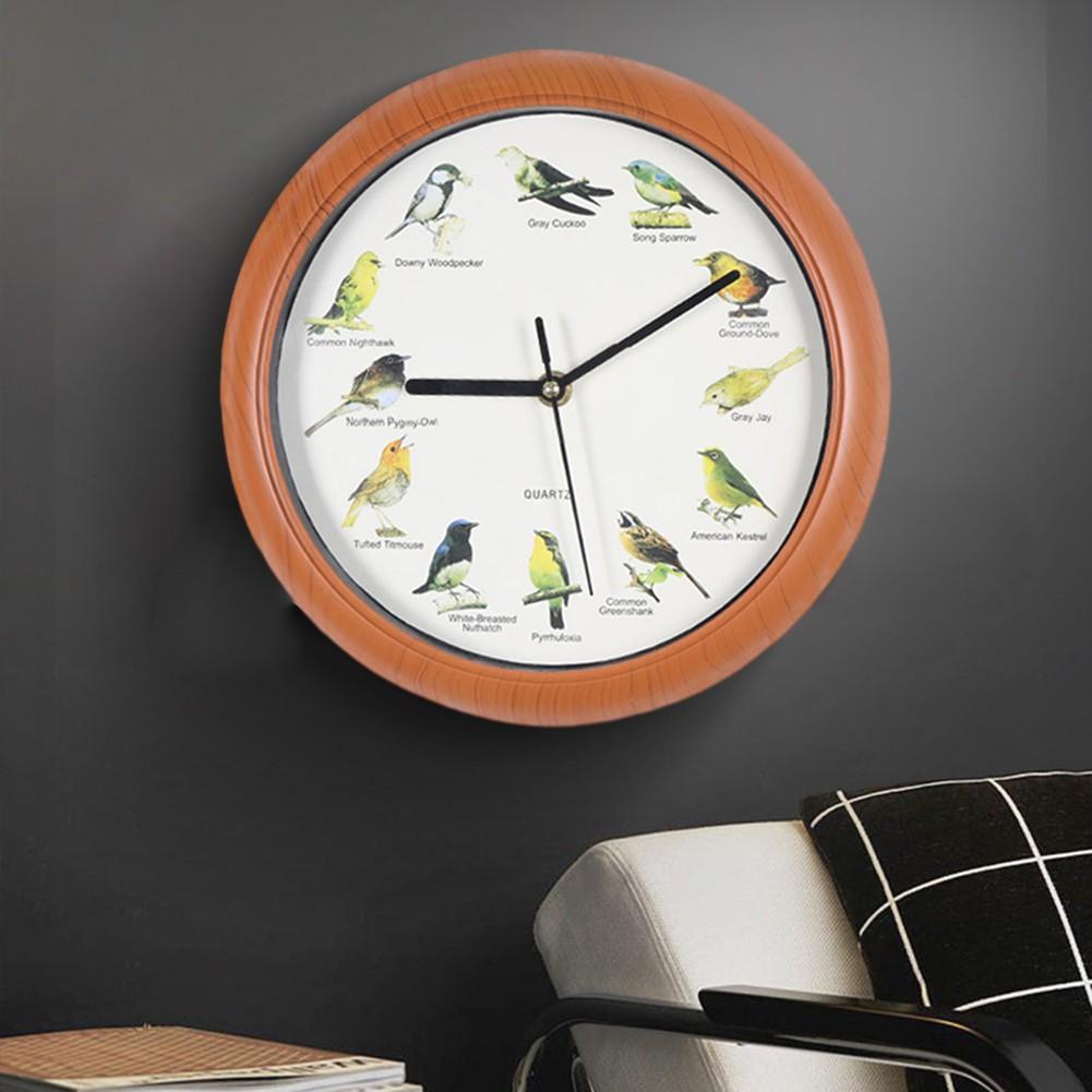 10inch Quartz Singing Bird Wall Clock with Names Songs For Home Decoration