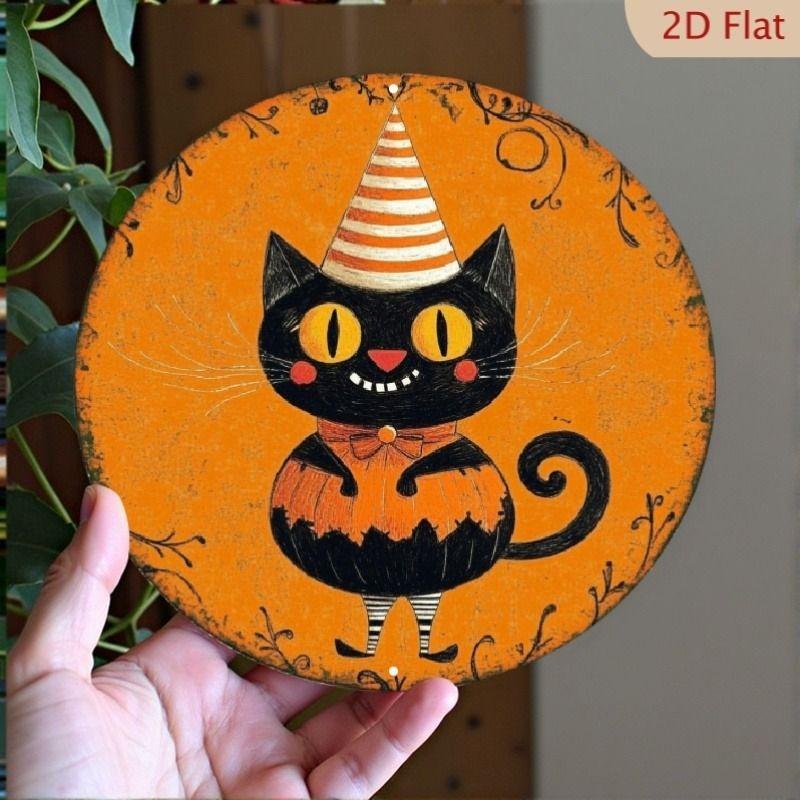 2D Flat Hanging Decorative Metal Sign Hand Painted Art