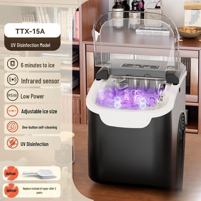Compact 12KG Automatic Round Ice Cube Maker for Home, Dormitory, or Markets