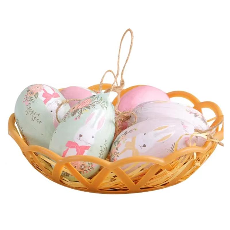 

2025 Trend Easter Colorful Egg Basket,Hanging Ornaments & Pendants For Easter Parties Decorations, Ideal Kids Gifts