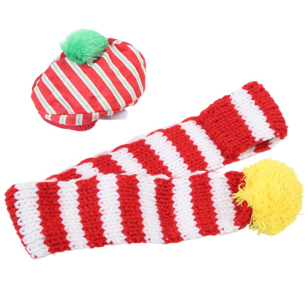 Dog Hat and Scarf Set Dog Christmas Adorable Knitted Hat Set for Pet Cat Dog Small Medium Large Dogs