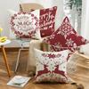 New Christmas Cushion Snowflake Elk Garland Red Home Cushion Pillow Case