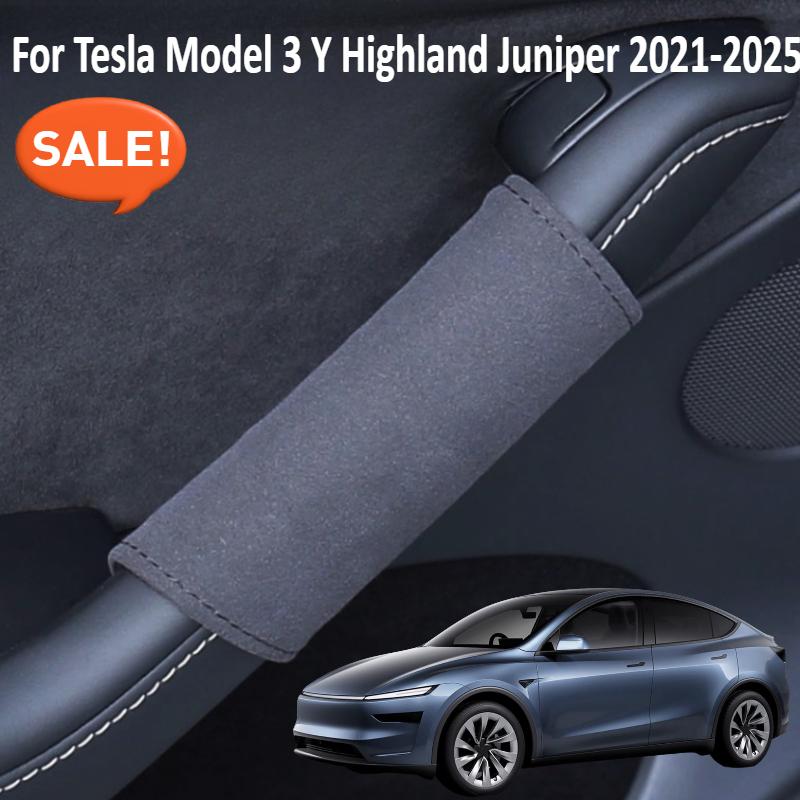 For Tesla Model 3 Y Highland Juniper -2025 Door Handle Gloves Handle Protection Holster Nappa Leather Handlebar Grip Cove
