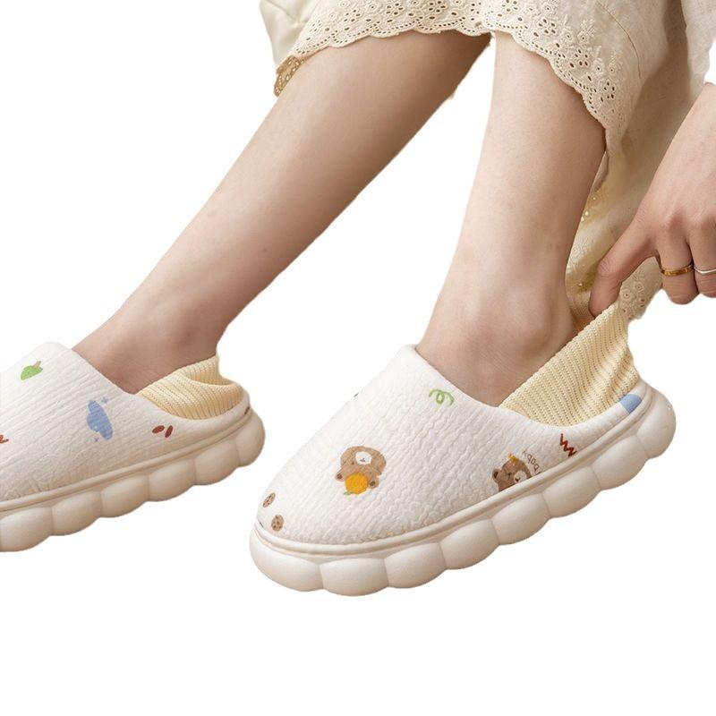 Shoes winter thick maternity slippers autumn and winter maternity postpartum non-slip bag and soft-soled cotton slippers