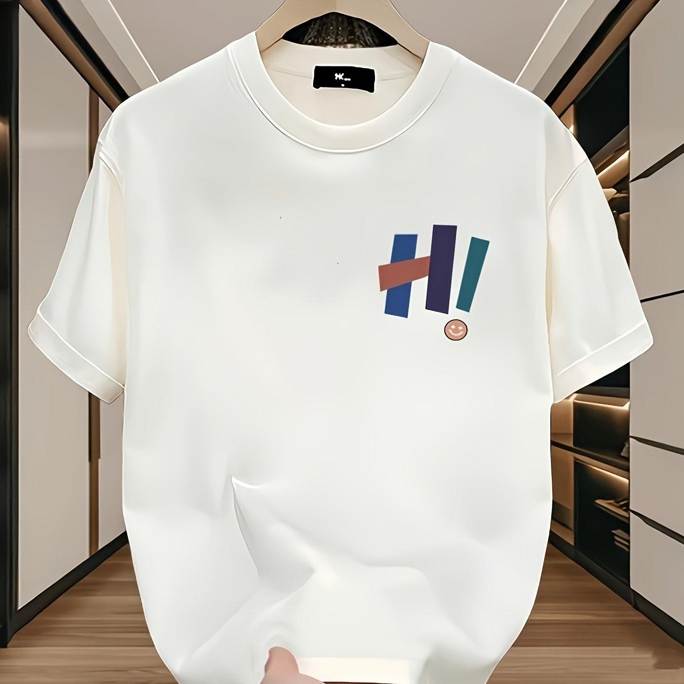 

Mens summer fashion casual loose trendy unique versatile round neck short sleeve Tshirt as the picture13122 бежевый