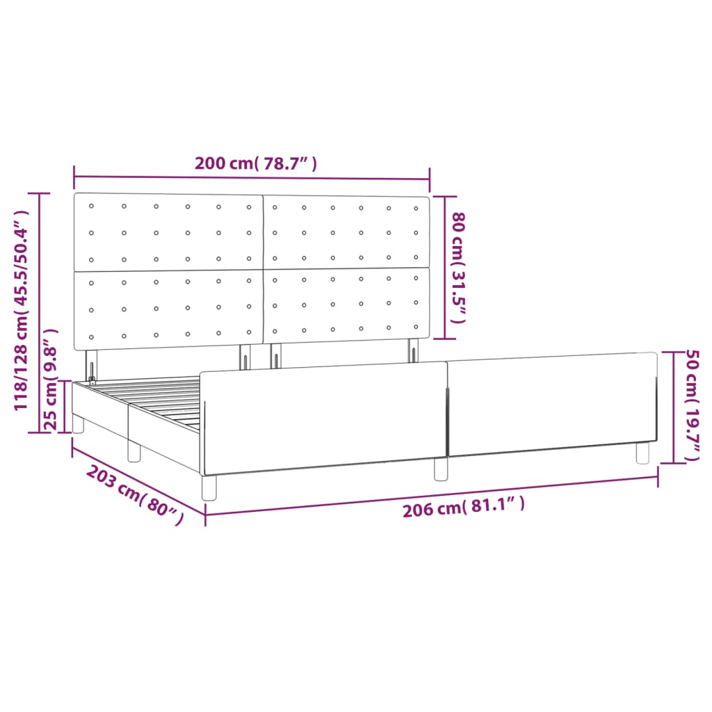 Pink Velvet Bed Frame with Headboard 200x200 cm