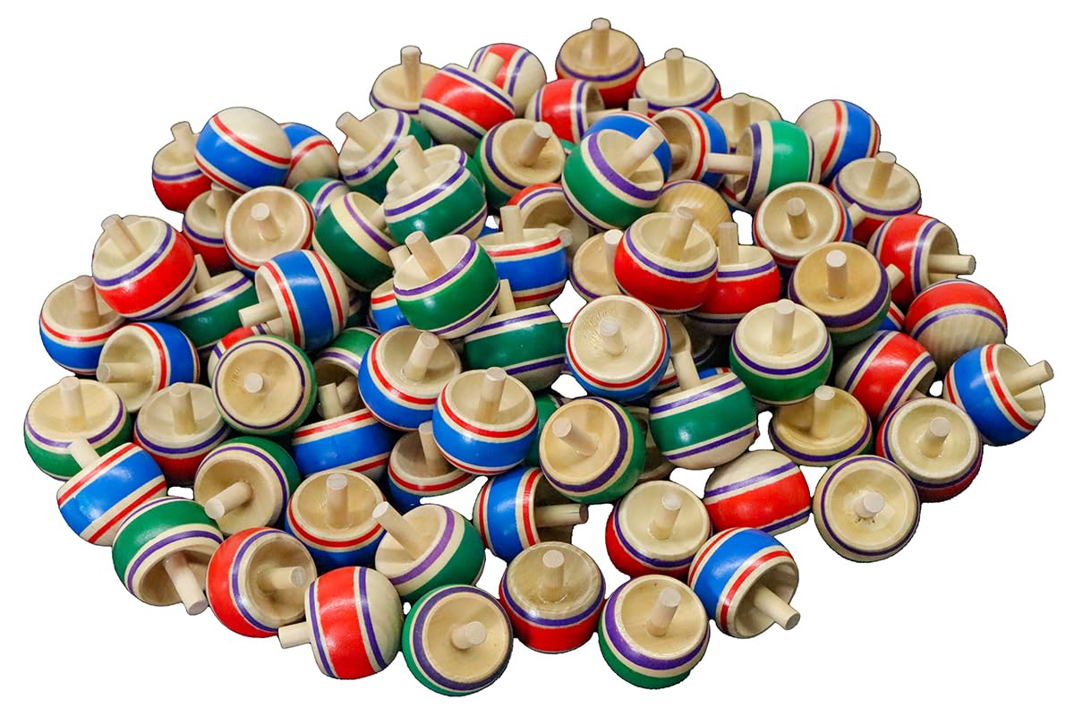 

Castle Enterprise Традиционные деревянные игрушки-волчки для стойки на руках (100 штук) Ассорти цветов, для коммерческого использования