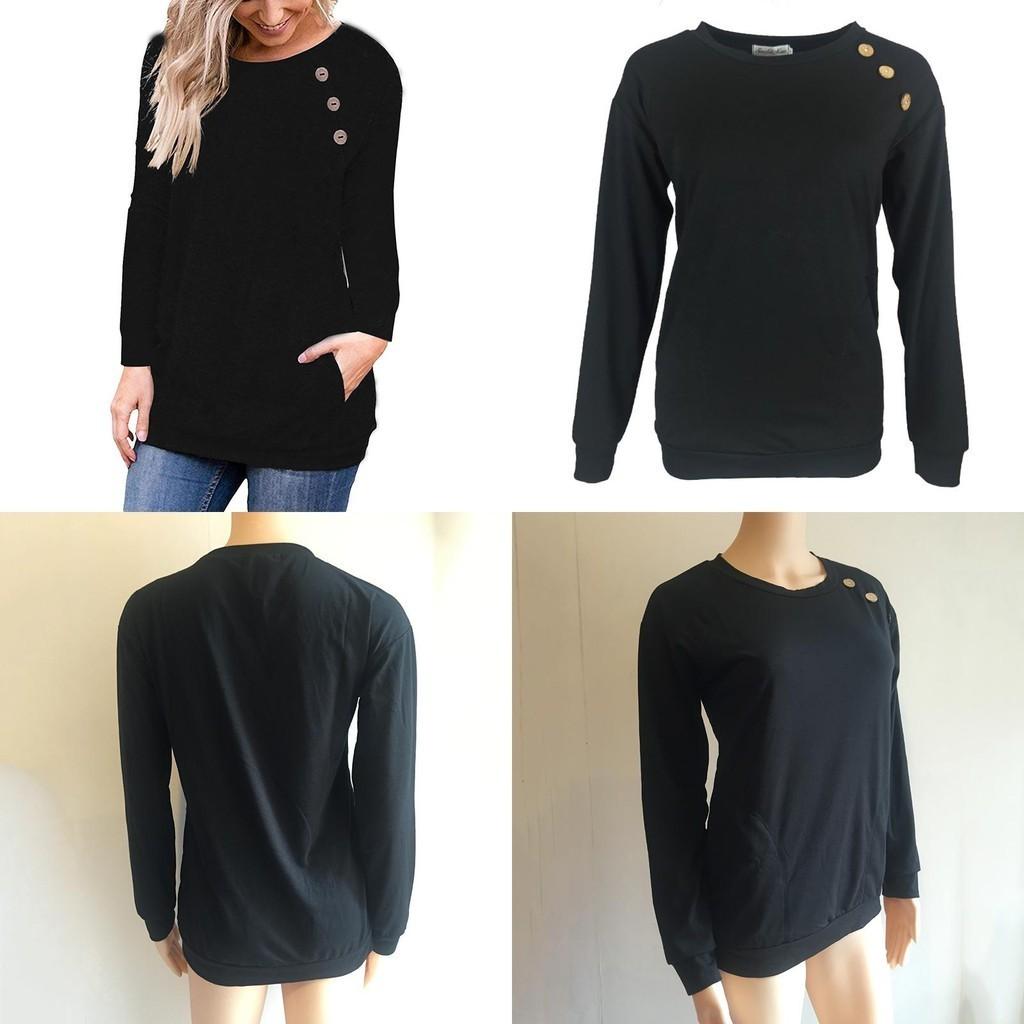 Elegant Women's Casual Long Sleeve Pullover Sweater With Chic Button Details And O-neck