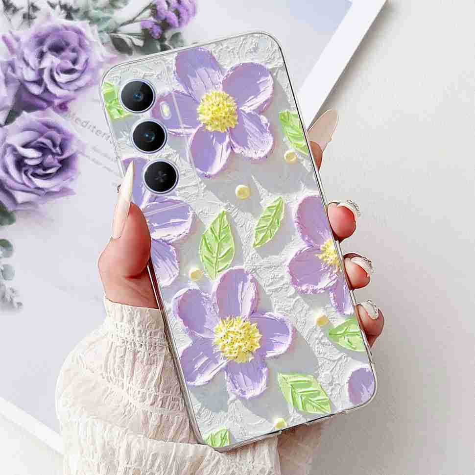 For Realme C65 Case Cute Cartoon Butterfly Cover Soft Silicone Phone Case Fundas For Realme C 65 C65 RealmeC65 4G Bumper
