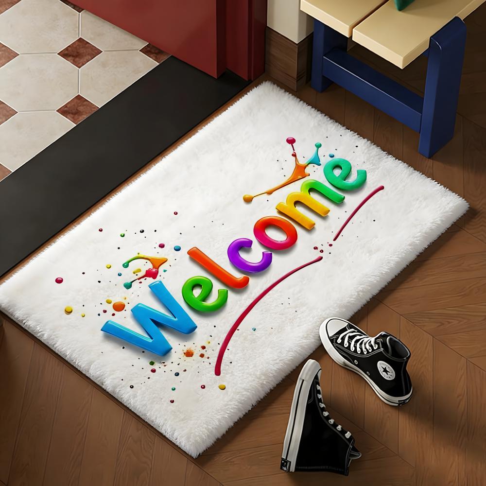 Welcome COOL Floor Mat Soft Flannel Rug Non-Slip Absorbent Mat For Bathroom Bedroom Home Decor