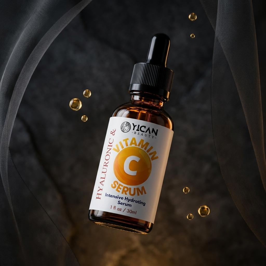 Vitamin C Serum Anti-Falten Gesichtsserum Hyaluronsäure Vitamin E Und Bio Anti-Aging Serum 30ml