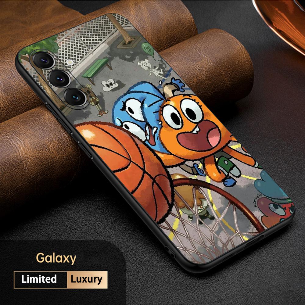 

Cartoon Gumball cute poster pattern Phone Case For Samsung Galaxy S26 S25 S24 S23 S22 S21 Plus Ultra Note20 Soft Black Galaxy S26