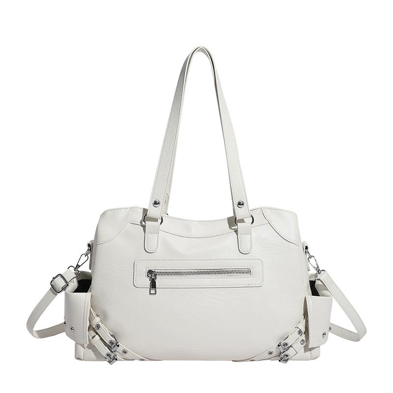 

Large capacity tote bag women s retro trend foreign style portable locomotive bag foreign style versatile shoulder bag commuter messenger bag белый