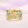 Green Leaf Enamel Handmade Oil Dropping Women's Ring Charm High Luxury Westernized  Prom Fancy Birthday Gift Fashion Jewelry