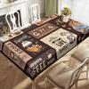 One brown square tablecloth with a white pattern, for wedding decoration, summer decoration.