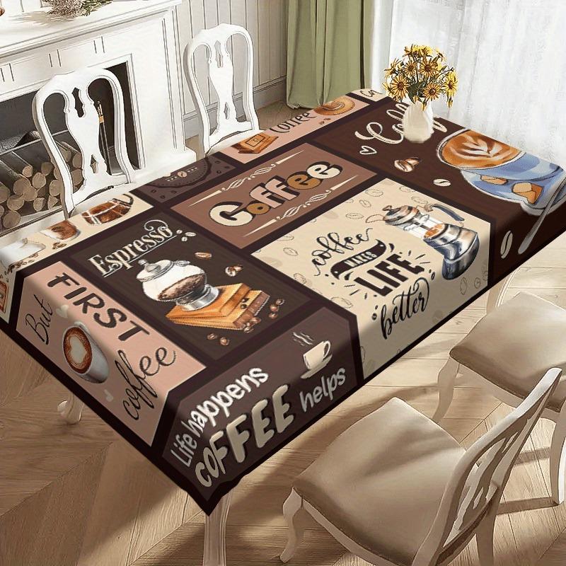 One brown square tablecloth with a white pattern, for wedding decoration, summer decoration.