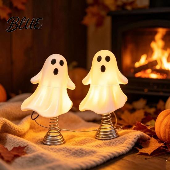 Desktop Night Light for Halloween Party Cute Ghost LED Decorative Light Christmas Tree Topper with Warm Soft Durable Resin Decoration Holidays Glow