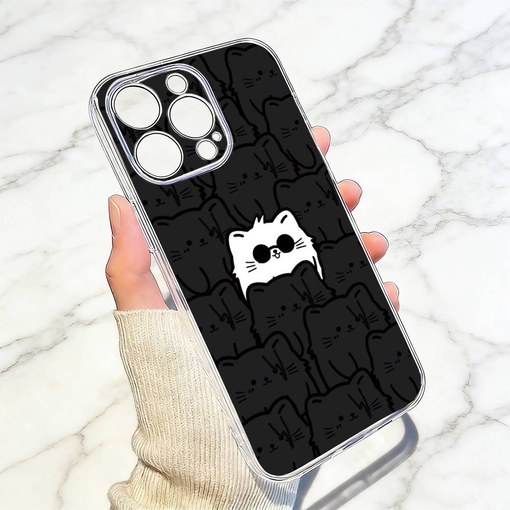 Simple and cute Phone Case Transparent Silicone Soft For iPhone 17 16 15 14 13 12 11 Mini Pro Max Plus