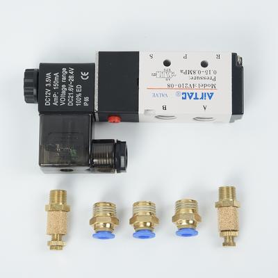 DC 12V Pneumatic 5-Way 2-Position Electric Air Solenoid Valve Brass 1/8(-BSP) Se